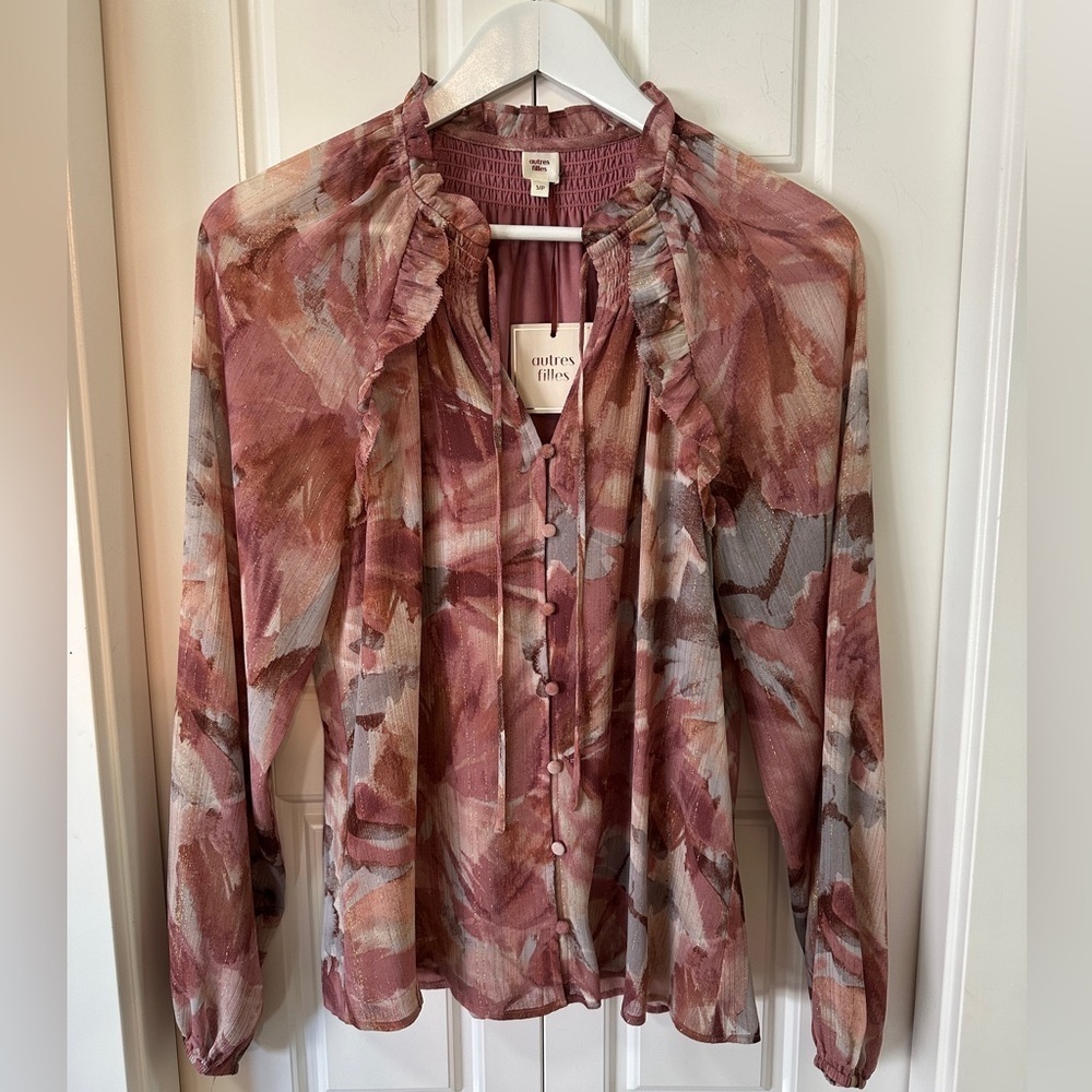 Autres Filles Floral Ruffle Blouse | Small